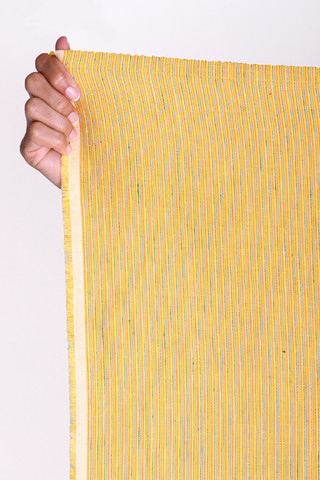  Middle weight, linen beach towel, woven stripe in yellow, cornflower, forest, and redWhite selvageMade in New York City from Czech linen70 x 57 inches / 178 x 145 cm 